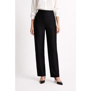 Flores & Flores Pants Black 100% Silk‎ Hi Waist Size 12 Fully Lined Zip Back